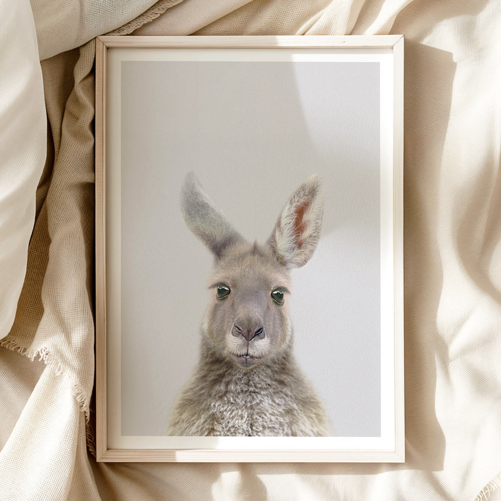 BABY KANGAROO • Animal Wall Art • Nursery Animal Print