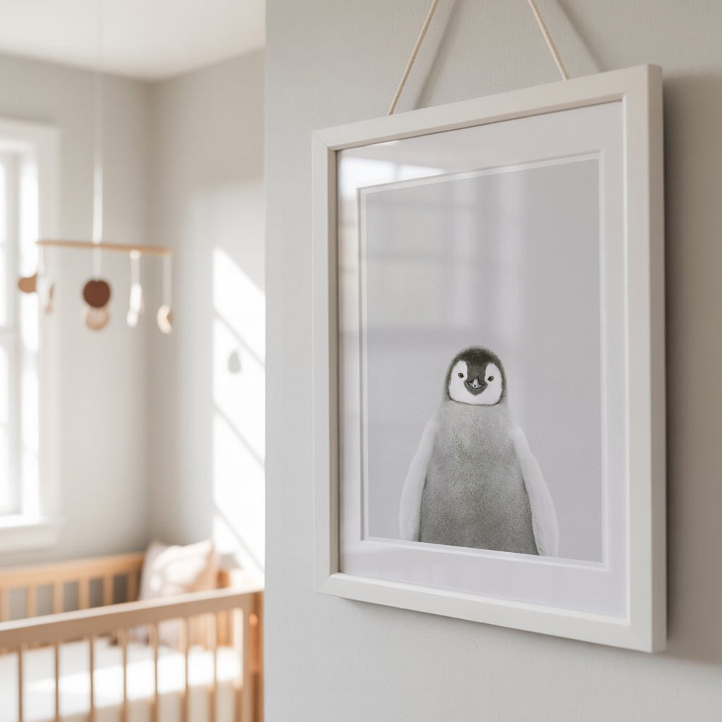 BABY PENGUIN • Modern Nursery Wall Art • Baby Animals Art Print
