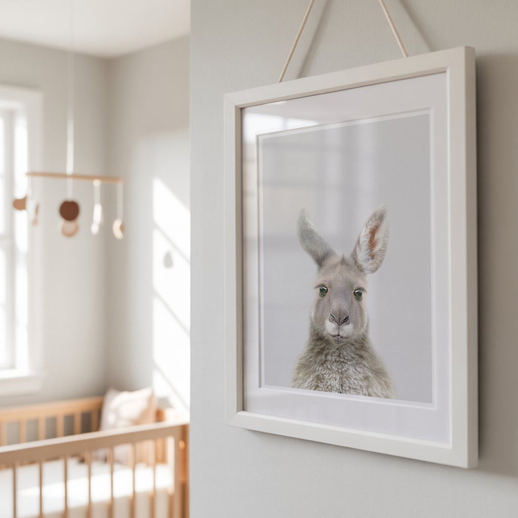 BABY KANGAROO • Animal Wall Art • Nursery Animal Print