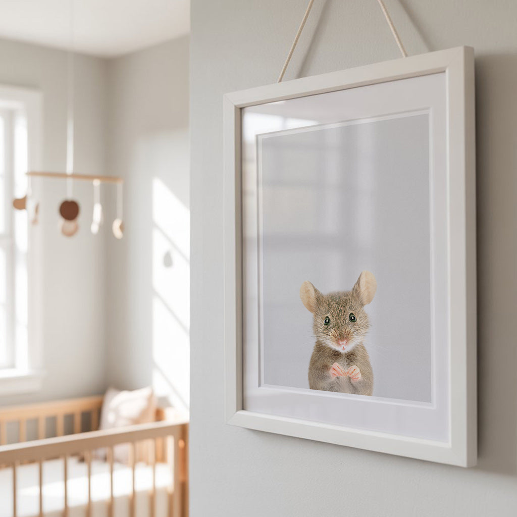 TINY MOUSE • Cute Nursery Wall Art • Modern Animal Art Print