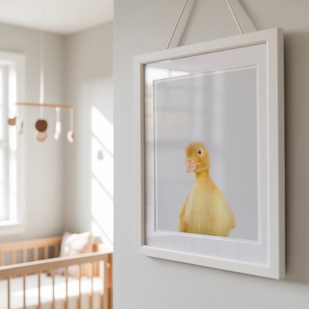 YELLOW DUCKLING • Nursery Wall Art • Farmyard Animal Print