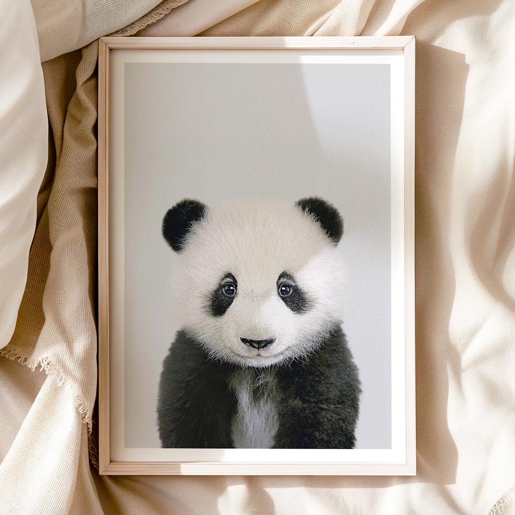 Panda Nursery Print - Gentle Forest Animal Artwork for Nurseries