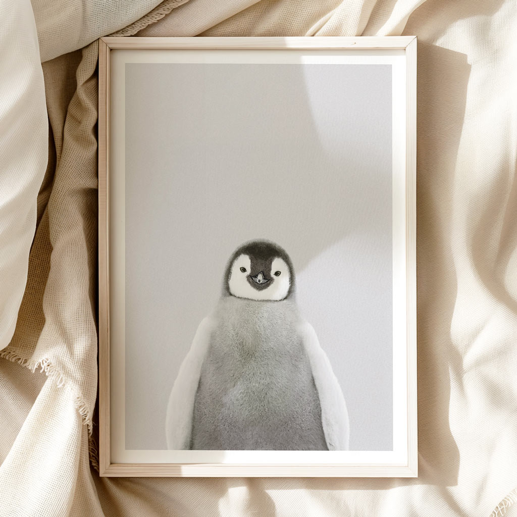 BABY PENGUIN • Modern Nursery Wall Art • Baby Animals Art Print