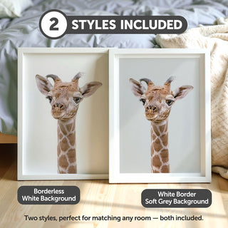 Friendly Giraffe Nursery Print – Safari Baby Room Wall Art