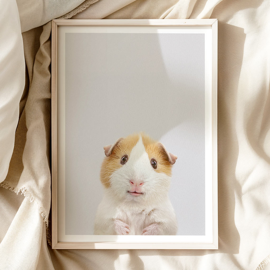 CUTE GUINEA PIG •  Calming Nursery Wall Art • Animal Art Print