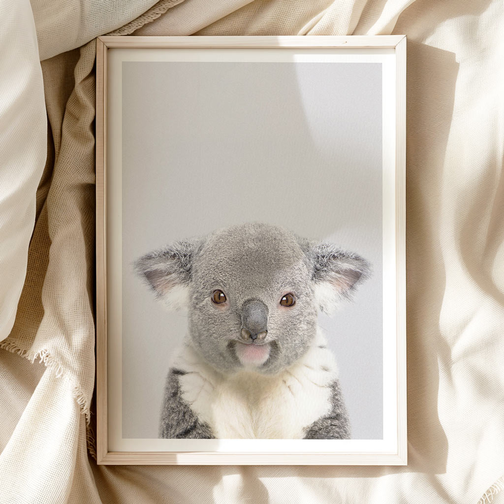 KOALA BEAR • Nursery Art Print • Peekaboo Animal Wall Art