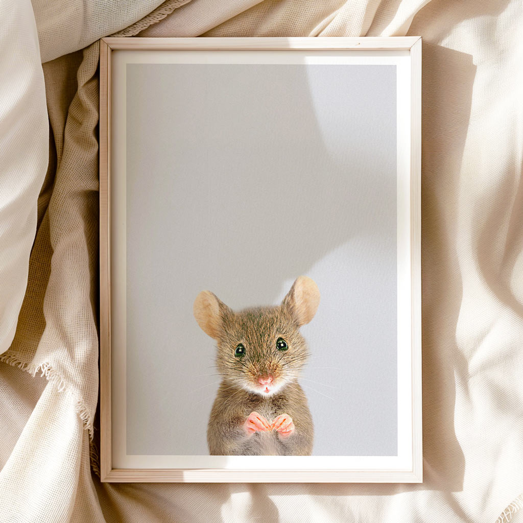 TINY MOUSE • Cute Nursery Wall Art • Modern Animal Art Print