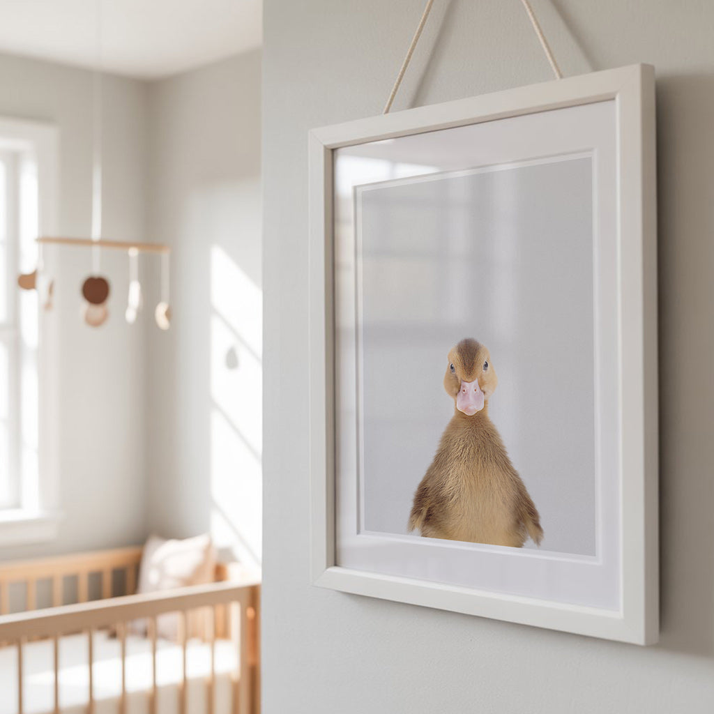BROWN DUCKLING • Neutral Nursery Art Print • Animal Wall Art