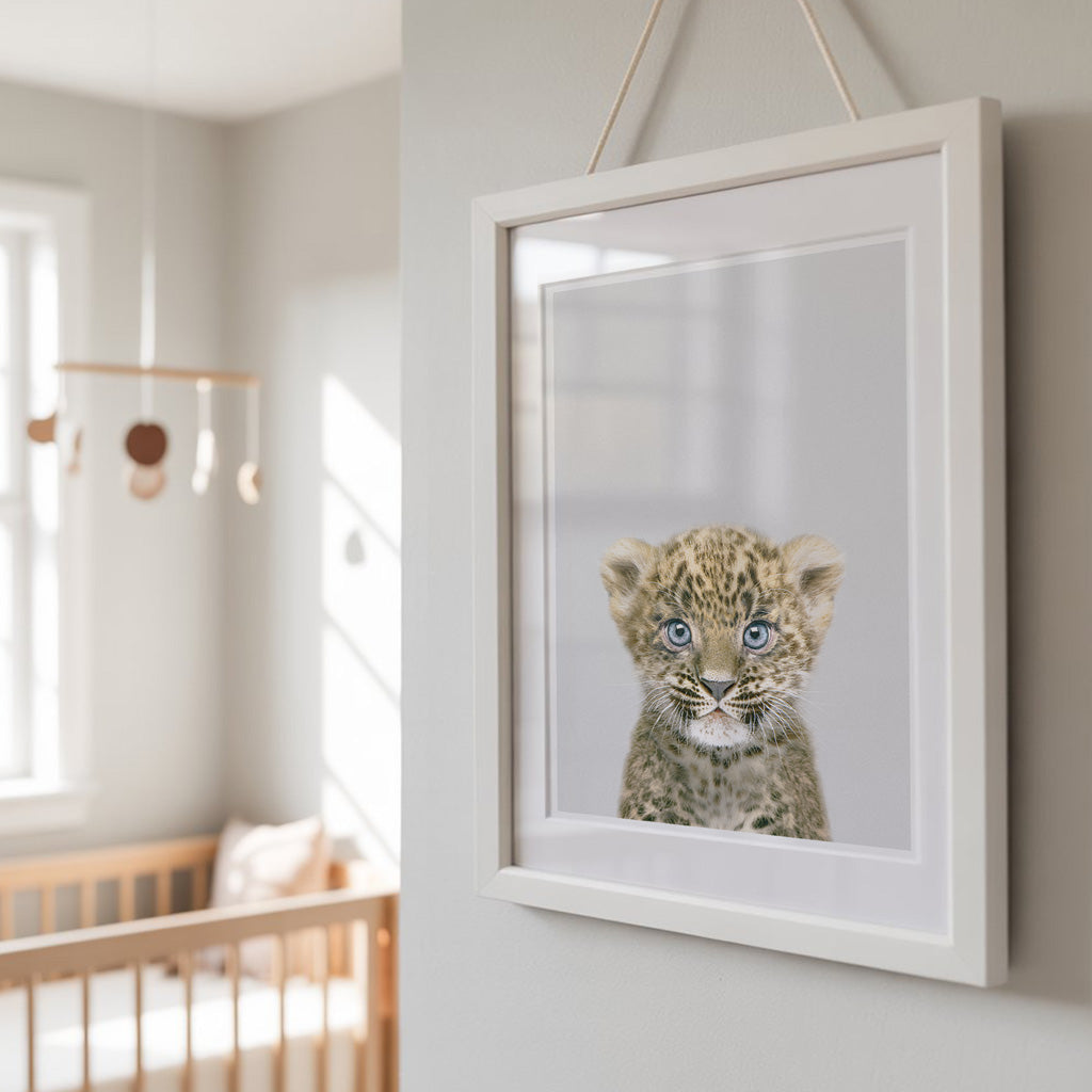 LEOPARD CUB • Modern Nursery Wall Art • Baby Animals Art Print