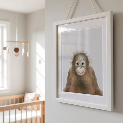 CHEEKY ORANGUTAN • Modern Nursery Wall Art • Jungle Animal Art Print