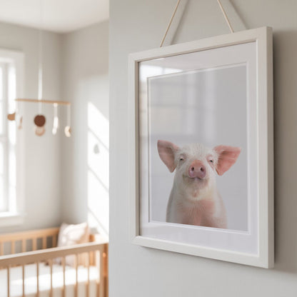 HAPPY PIGLET • Nursery Wall Art • Farm Animals Art Print
