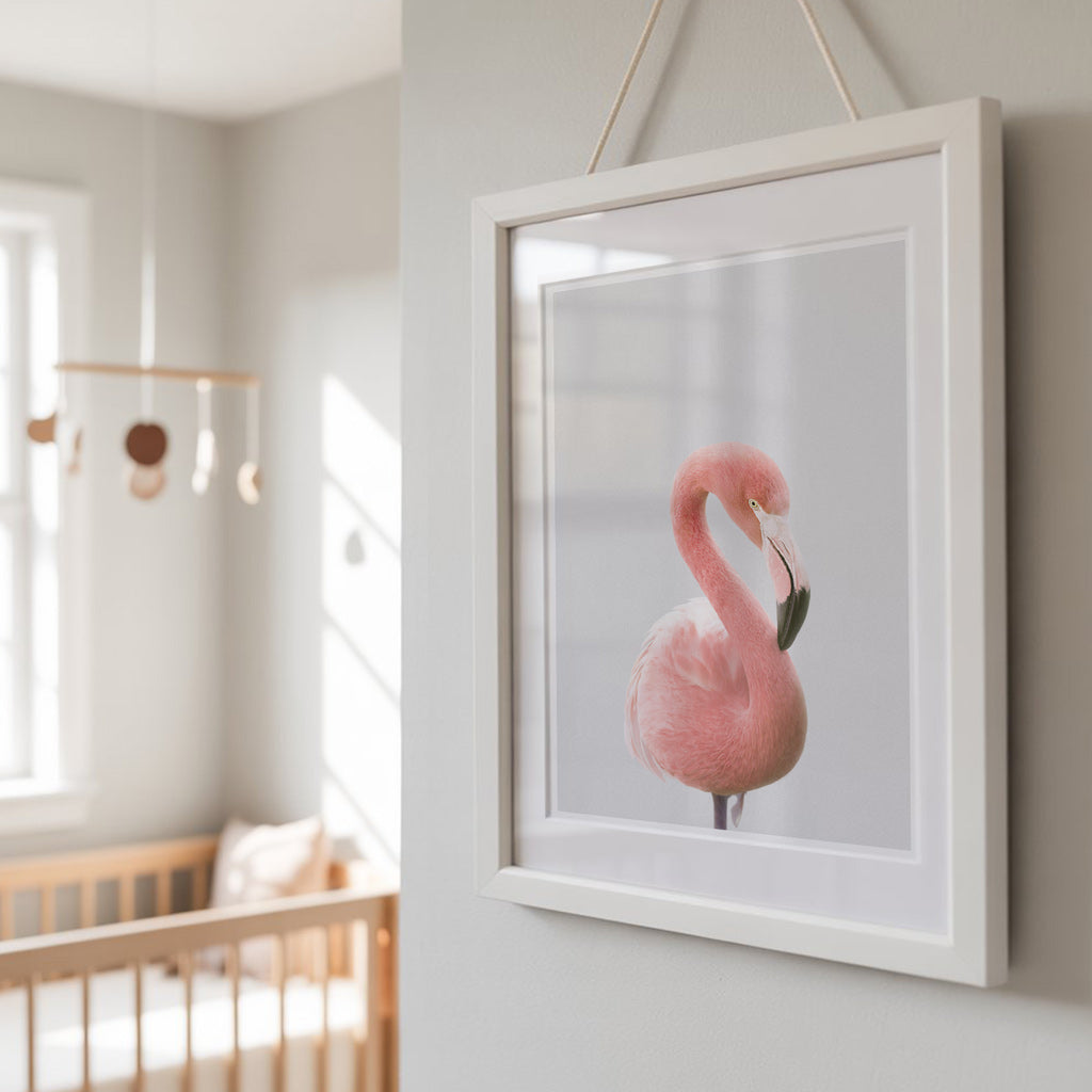 GRACEFUL FLAMINGO • Animal Wall Art • Nursery Animal Print