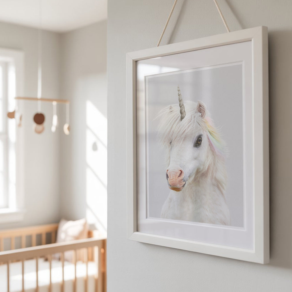 RAINBOW UNICORN • Magical Nursery Wall Art • Animal Art Print