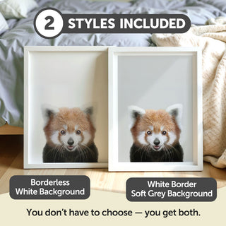 Playful Red Panda Nursery Print – Jungle Animal Wall Art for Nursery