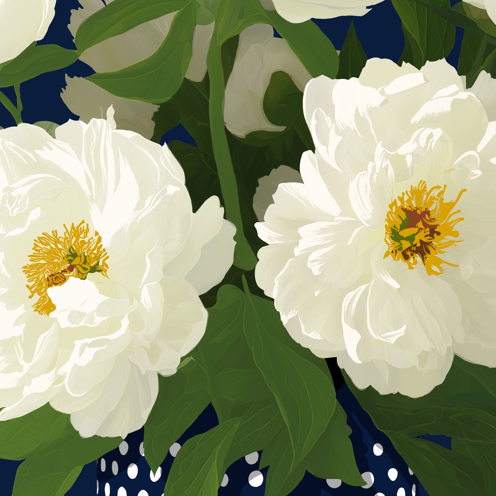 WHITE PEONIES • Art Print