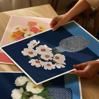 COSMOS FLOWERS • Art Print