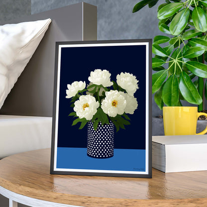 WHITE PEONIES • Art Print