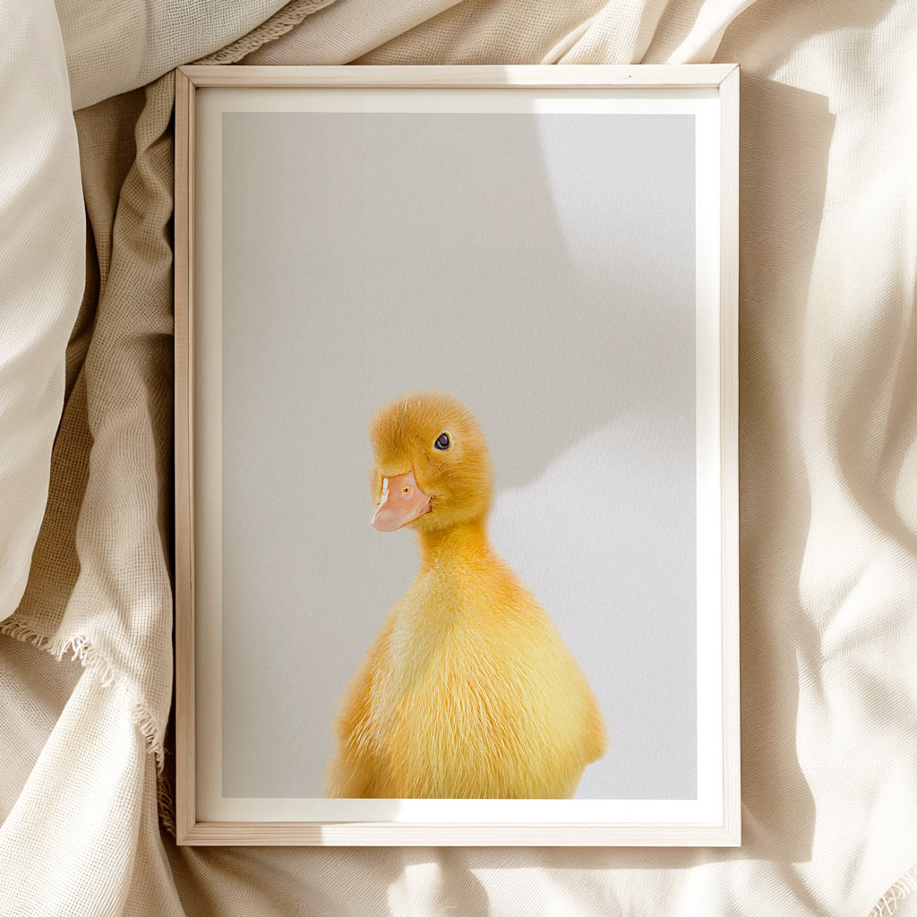 YELLOW DUCKLING • Nursery Wall Art • Farmyard Animal Print